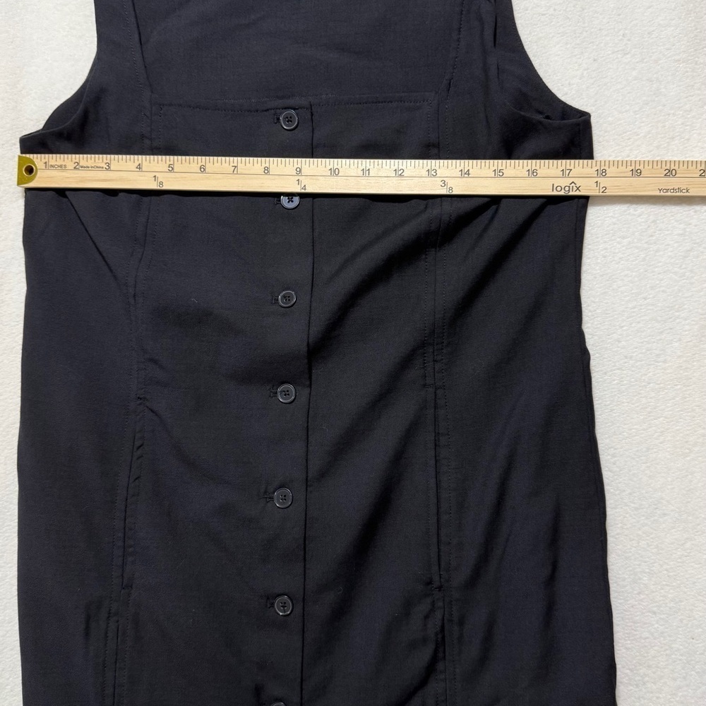 Loulou Studio Idon 100% Virgin Wool Black Mini Dress L Parisian Sheath - Picture 9 of 13